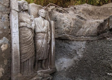 A Life-Sized Relief of a Married Couple Emerges from a Tomb at Pompeii’s Porta Sarno