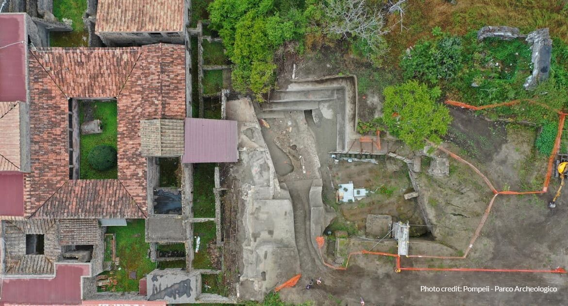 Ancient Bench Found Outside the Villa of the Mysteries