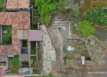Ancient Bench Found Outside the Villa of the Mysteries